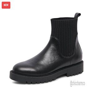 Waterproof Ankle Boots, Pull-On Style, Knit Sock, Back Tab, Women's Size